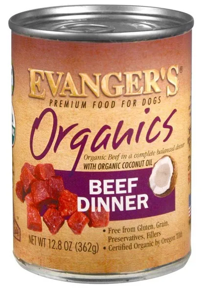 12/12.5 oz. Evanger's Organics Beef Dinner For Dogs - Food